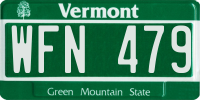 VT license plate WFN479