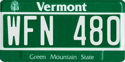 VT license plate WFN480