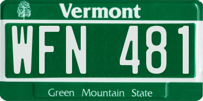 VT license plate WFN481