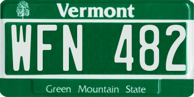 VT license plate WFN482