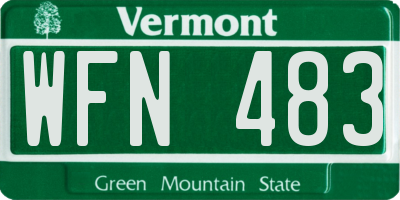 VT license plate WFN483