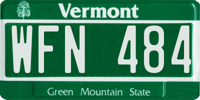 VT license plate WFN484