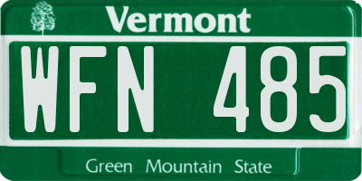 VT license plate WFN485