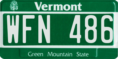 VT license plate WFN486