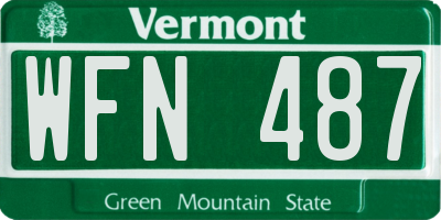 VT license plate WFN487