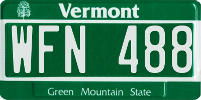 VT license plate WFN488