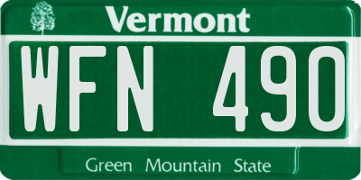 VT license plate WFN490