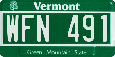 VT license plate WFN491