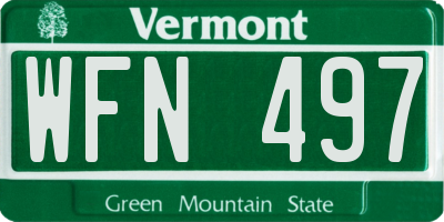 VT license plate WFN497