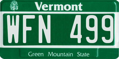 VT license plate WFN499