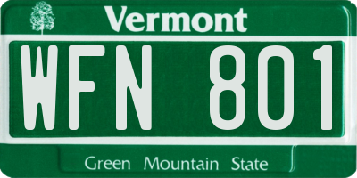 VT license plate WFN801