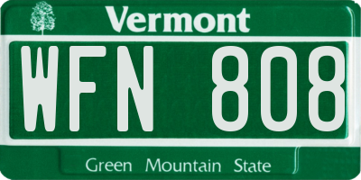 VT license plate WFN808