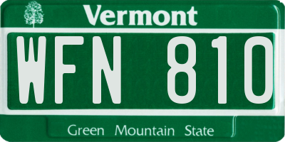 VT license plate WFN810
