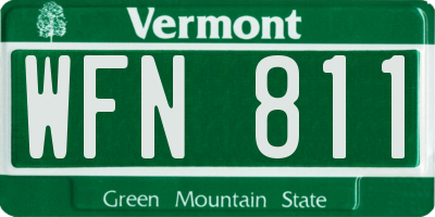 VT license plate WFN811