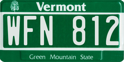 VT license plate WFN812