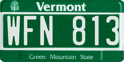 VT license plate WFN813