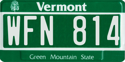 VT license plate WFN814