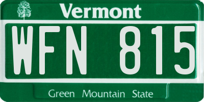 VT license plate WFN815