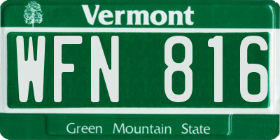 VT license plate WFN816