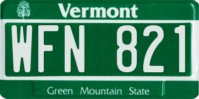 VT license plate WFN821