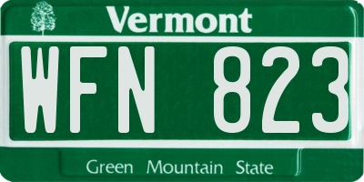 VT license plate WFN823