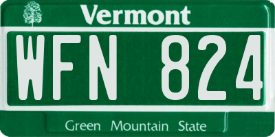 VT license plate WFN824