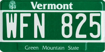 VT license plate WFN825