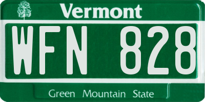 VT license plate WFN828