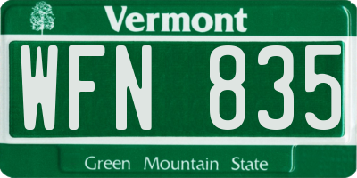 VT license plate WFN835