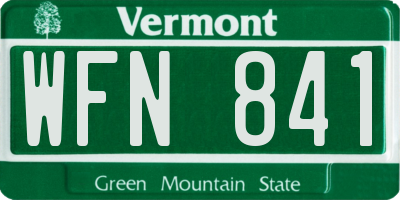 VT license plate WFN841