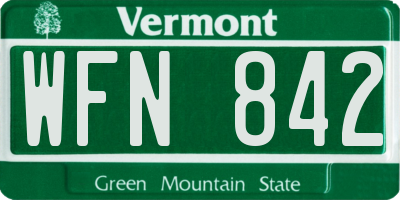 VT license plate WFN842