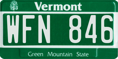 VT license plate WFN846