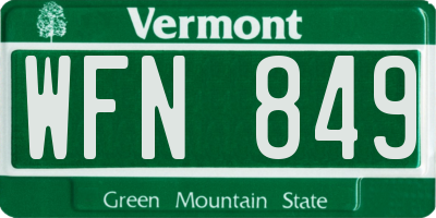 VT license plate WFN849