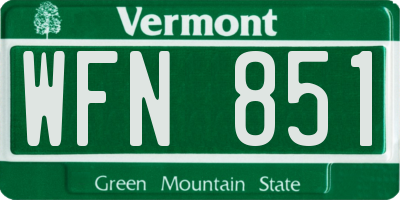 VT license plate WFN851