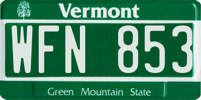VT license plate WFN853
