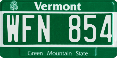 VT license plate WFN854