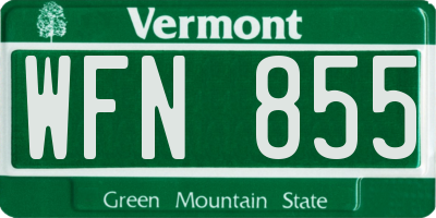 VT license plate WFN855