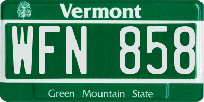 VT license plate WFN858