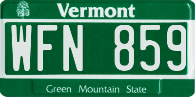 VT license plate WFN859
