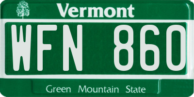 VT license plate WFN860
