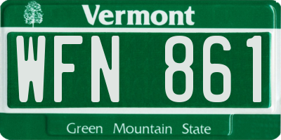 VT license plate WFN861