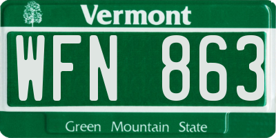 VT license plate WFN863