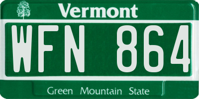 VT license plate WFN864