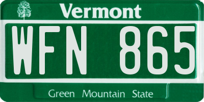 VT license plate WFN865