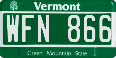 VT license plate WFN866