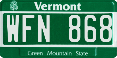VT license plate WFN868