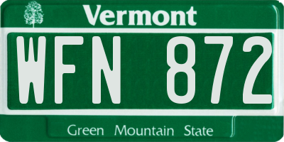 VT license plate WFN872