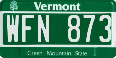 VT license plate WFN873