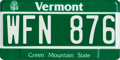 VT license plate WFN876