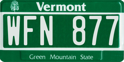 VT license plate WFN877